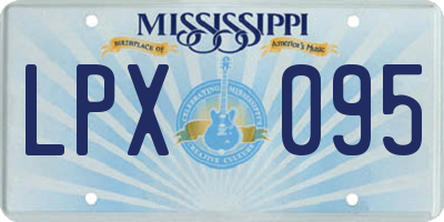 MS license plate LPX095