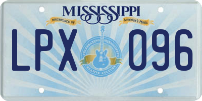 MS license plate LPX096