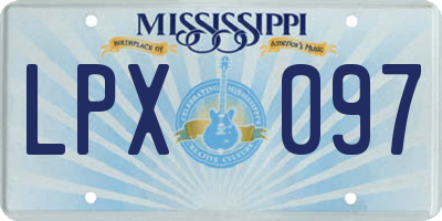 MS license plate LPX097