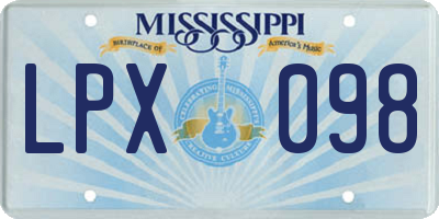 MS license plate LPX098