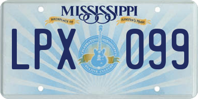 MS license plate LPX099