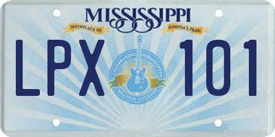 MS license plate LPX101