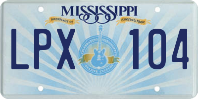 MS license plate LPX104