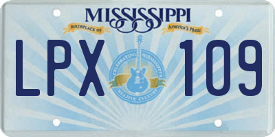 MS license plate LPX109