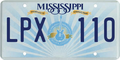 MS license plate LPX110