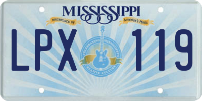 MS license plate LPX119