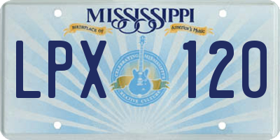 MS license plate LPX120