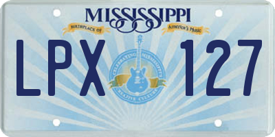 MS license plate LPX127