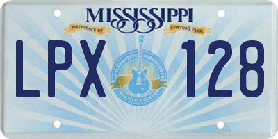 MS license plate LPX128