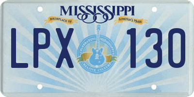MS license plate LPX130