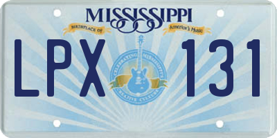 MS license plate LPX131