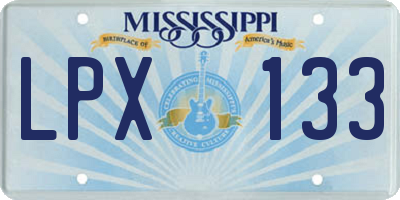 MS license plate LPX133