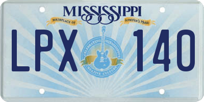 MS license plate LPX140