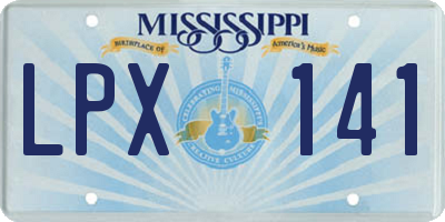MS license plate LPX141