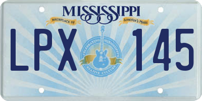 MS license plate LPX145
