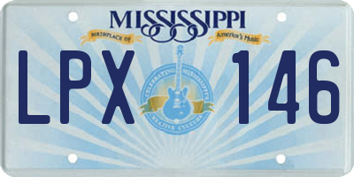 MS license plate LPX146