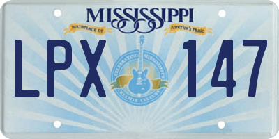 MS license plate LPX147