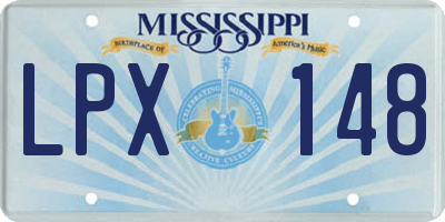 MS license plate LPX148
