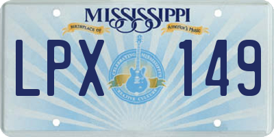 MS license plate LPX149