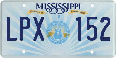 MS license plate LPX152