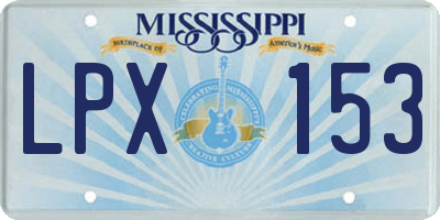 MS license plate LPX153