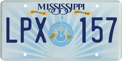 MS license plate LPX157