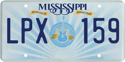 MS license plate LPX159