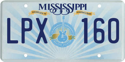 MS license plate LPX160