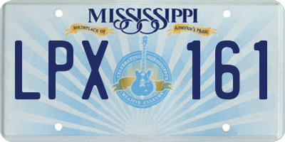 MS license plate LPX161