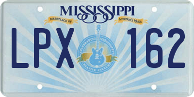 MS license plate LPX162