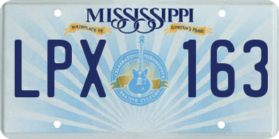 MS license plate LPX163