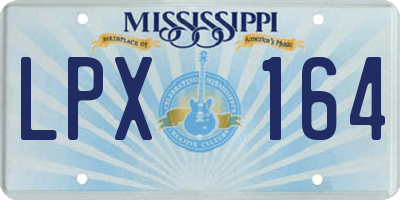 MS license plate LPX164