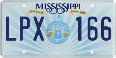 MS license plate LPX166