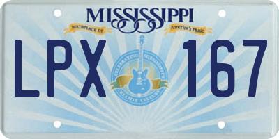 MS license plate LPX167