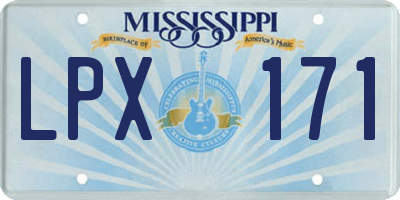 MS license plate LPX171