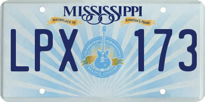 MS license plate LPX173