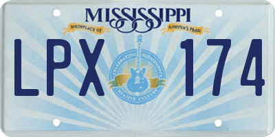 MS license plate LPX174