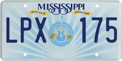 MS license plate LPX175