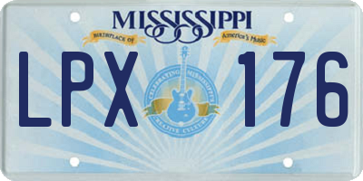 MS license plate LPX176