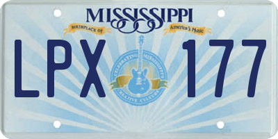 MS license plate LPX177