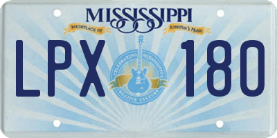 MS license plate LPX180
