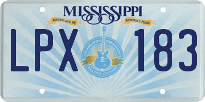 MS license plate LPX183