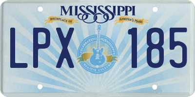 MS license plate LPX185