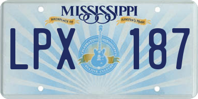 MS license plate LPX187