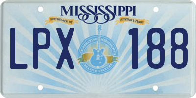 MS license plate LPX188