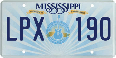 MS license plate LPX190