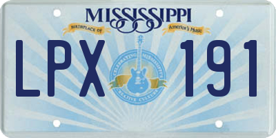 MS license plate LPX191