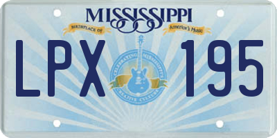 MS license plate LPX195