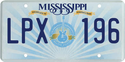MS license plate LPX196