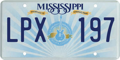 MS license plate LPX197